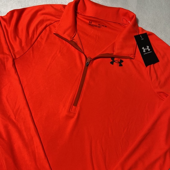 COPY - Under Armour Neon Orange 1/3 Zip Pullover. YXL. NWT. - Picture 4 of 9